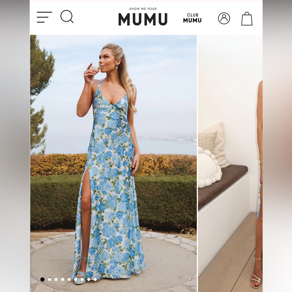 Show Me Your Mumu Blue Floral Maxi Dress